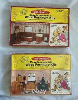 2 Vintage Realife Miniature Country Kitchen + Bathroom Unused Box Doll House