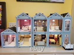 2001 Laura Ashley Dollhouse 9pcs Room By Room With Light & Sound