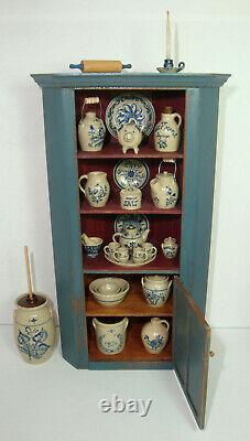 2018 Barbara Vajnar DH Mini Cupboard + 26 pieces of Jane Graber Stoneware + Pin