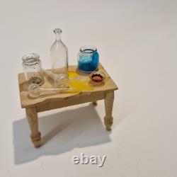24th scale Dolls house Chemistry Table all items in photo Artisan made TN25