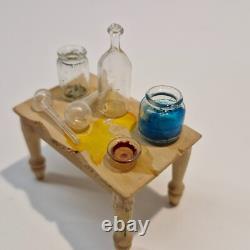 24th scale Dolls house Chemistry Table all items in photo Artisan made TN25