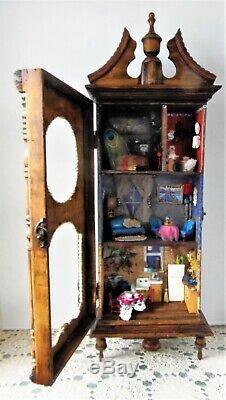 29 Antique Vintage Tramp Art Diorama Wood Doll House Furniture Furnishings ETC