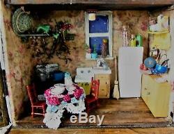 29 Antique Vintage Tramp Art Diorama Wood Doll House Furniture Furnishings ETC