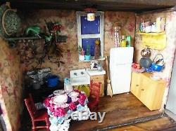 29 Antique Vintage Tramp Art Diorama Wood Doll House Furniture Furnishings ETC