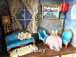 29 Antique Vintage Tramp Art Diorama Wood Doll House Furniture Furnishings ETC