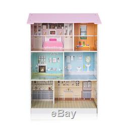 2in1 Kinderküche Puppenhaus Holz Spielküche Puppenstube Küche 3 Etagen Baby Vivo