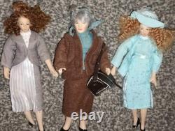 3 Lovely Lady girl Dolls HOUSE Miniature 1/12 scale artisan porcelain figures