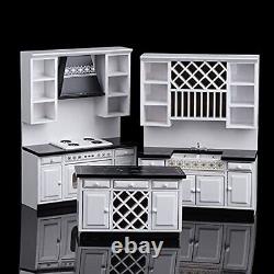 3PC 112 Scale Dolls House Miniature Kitchen Cabinet Bar Counter Furniture Set