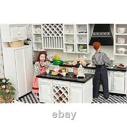3PC 112 Scale Dolls House Miniature Kitchen Cabinet Bar Counter Furniture Set