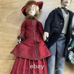 4 X Dolls House Figurines Porcelain Vintage Family Miniature People Job Lot