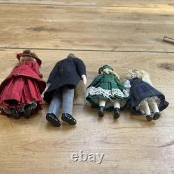 4 X Dolls House Figurines Porcelain Vintage Family Miniature People Job Lot