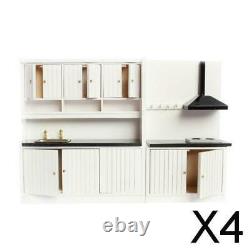 4X Dolls House Miniature Furniture Wooden Kitchen Stove Cabinet Cupboard Set