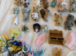 60 Calico Critters Sylvanian Families Figure Lot Furniture Clothes Accessories