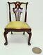 70's John Hodgson Dollhouse Miniature Carved Wood Chippendale Side Chair #1 Of 3
