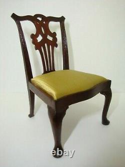 70's John Hodgson Dollhouse Miniature Carved Wood Chippendale Side Chair #1 of 3