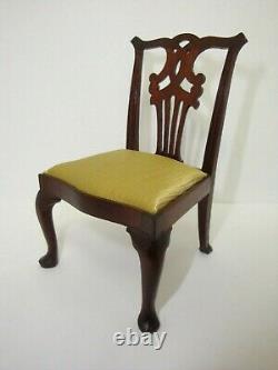 70's John Hodgson Dollhouse Miniature Carved Wood Chippendale Side Chair #1 of 3