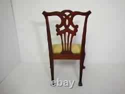 70's John Hodgson Dollhouse Miniature Carved Wood Chippendale Side Chair #1 of 3