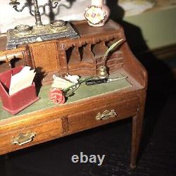 A Fine Miniature Dolls House Secretaire And Fine Artisans Miniatures