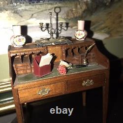 A Fine Miniature Dolls House Secretaire And Fine Artisans Miniatures