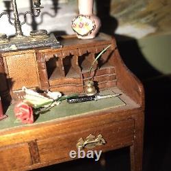 A Fine Miniature Dolls House Secretaire And Fine Artisans Miniatures