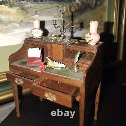 A Fine Miniature Dolls House Secretaire And Fine Artisans Miniatures