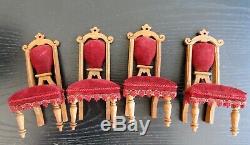 A RARE ANTIQUE SET of GERMAN DOLLS HOUSE FURNITURE SOLD BY HAMLEYS