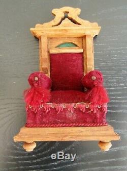 A RARE ANTIQUE SET of GERMAN DOLLS HOUSE FURNITURE SOLD BY HAMLEYS
