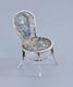 Antique Miniature Dolls House Silver Filigree & Enamel Chair 5.5cm High 11g