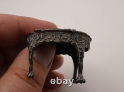 ATTRACTIVE MINIATURE SILVER DOLLS HOUSE FURNITURE SET London 1969/1970