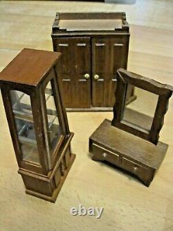 Accessories House Of Dolls Set Furniture Years 50-MINIATURES-17 PEZZI-LEGNO-15cm