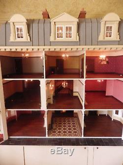 Anglia Dolls house double fronted Victorian Villa. OOAK 28 rooms + hallways