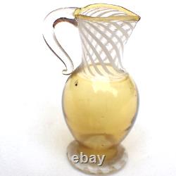 Antique 18th / 19th Century Miniature Glass Toy Dolls House Latticino Jug