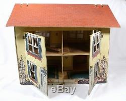 Antique 1927 Tootsie Toy Daisy Doll House Cardboard + Dollhouse Furniture VHTF