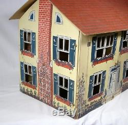 Antique 1927 Tootsie Toy Daisy Doll House Cardboard + Dollhouse Furniture VHTF