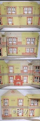 Antique 1927 Tootsie Toy Daisy Doll House Cardboard + Dollhouse Furniture VHTF