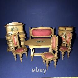 Antique Blond Dolls House Furniture, Circa 1870/80