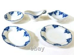 Antique Blue Onion Dolls House Miniature Porcelain Set Of 5 Q114