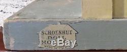 Antique C1920 Rare Large Size Schoenhut 4 Room Doll House withGreen Shingled Roof
