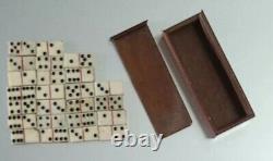 Antique DOMINOES in Wood Box miniature doll house