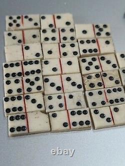 Antique DOMINOES in Wood Box miniature doll house