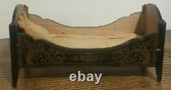 Antique Dollhouse Biedermeier Bed Miniature