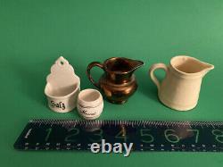 Antique Dollhouse/Doll Kitchen Miniatures German Salz holder, Muscat, 2 pitcher