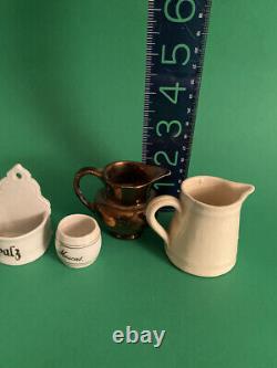 Antique Dollhouse/Doll Kitchen Miniatures German Salz holder, Muscat, 2 pitcher