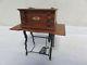 Antique Dollhouse Miniatures Sewing Machine On Table In Box Cover Vintage