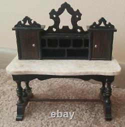 Antique Dollhouse Schneegas DESK Miniature Marble Furniture Doll c. 1880