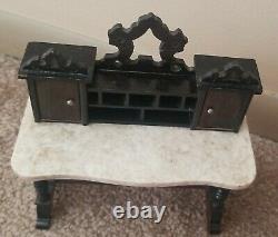 Antique Dollhouse Schneegas DESK Miniature Marble Furniture Doll c. 1880