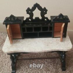 Antique Dollhouse Schneegas DESK Miniature Marble Furniture Doll c. 1880