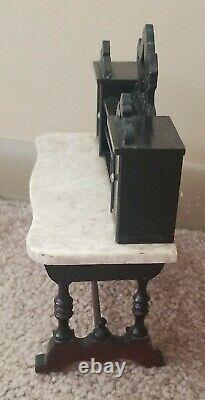 Antique Dollhouse Schneegas DESK Miniature Marble Furniture Doll c. 1880