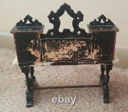 Antique Dollhouse Schneegas DESK Miniature Marble Furniture Doll c. 1880