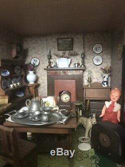 Antique Dolls House And Contents